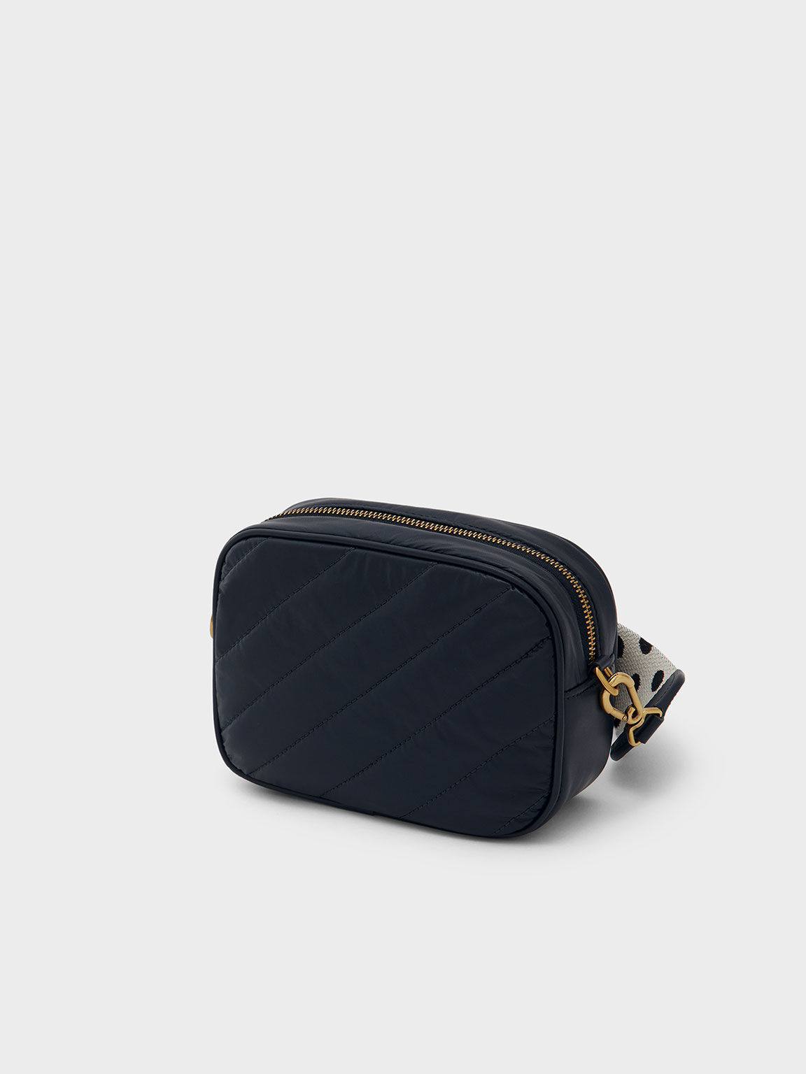Chailly Panelled Crossbody Bag & Pouch, Navy, hi-res