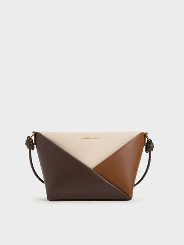 Tas Selempang Geometric Midori Colourblock, Multi Brown, hi-res