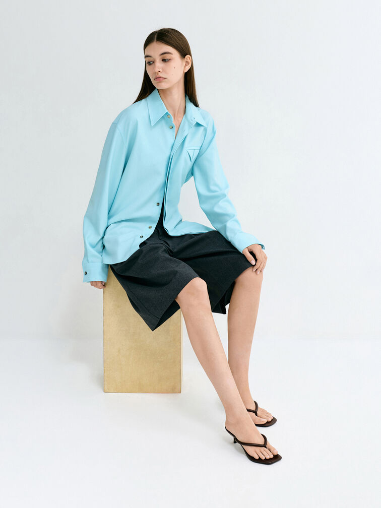 Sandal Thong Kitten-Heel, Maroon, hi-res