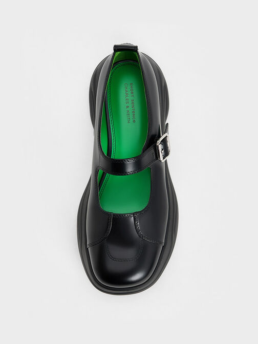 Sepatu Mary Janes Curved Platform, Black Box, hi-res