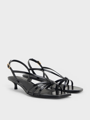Sandal Kitten-Heel Strappy, Black Box, hi-res