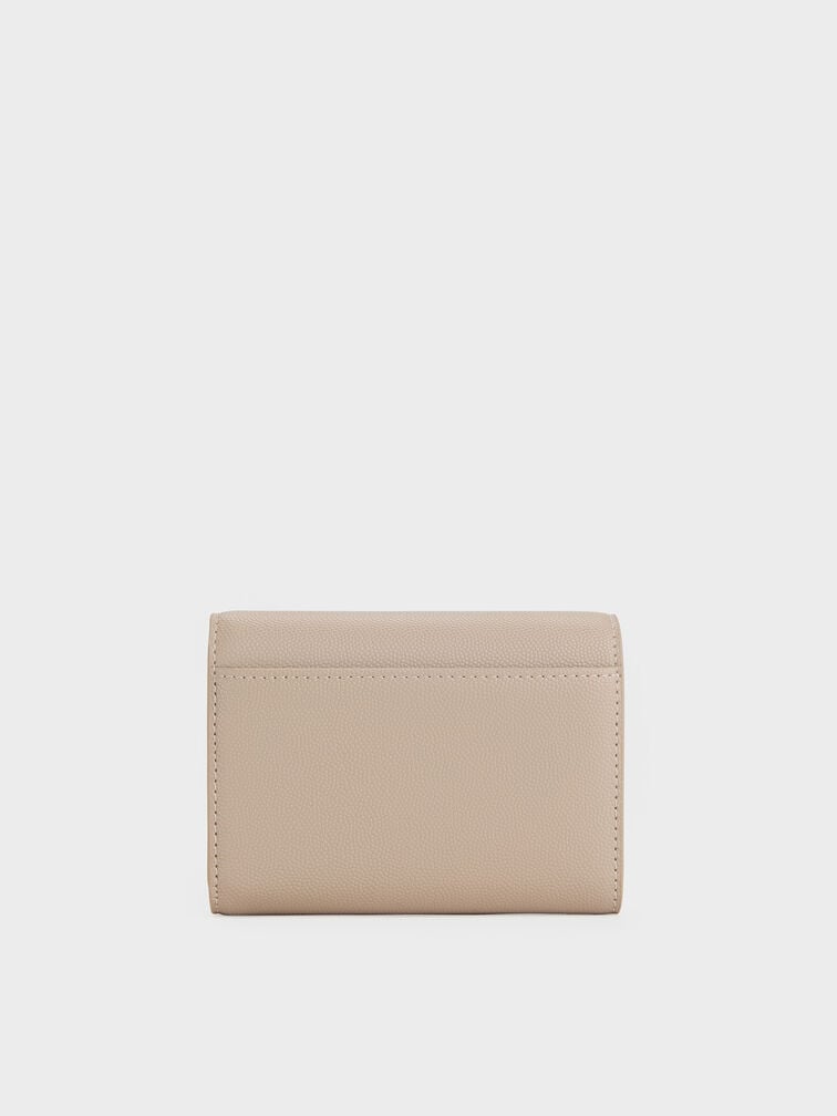 Dompet Flap Curved Briony, Taupe, hi-res