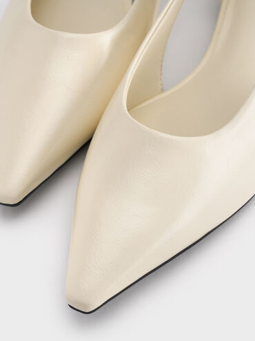 Buckled Cut-Out Ballet Flats, Chalk, hi-res