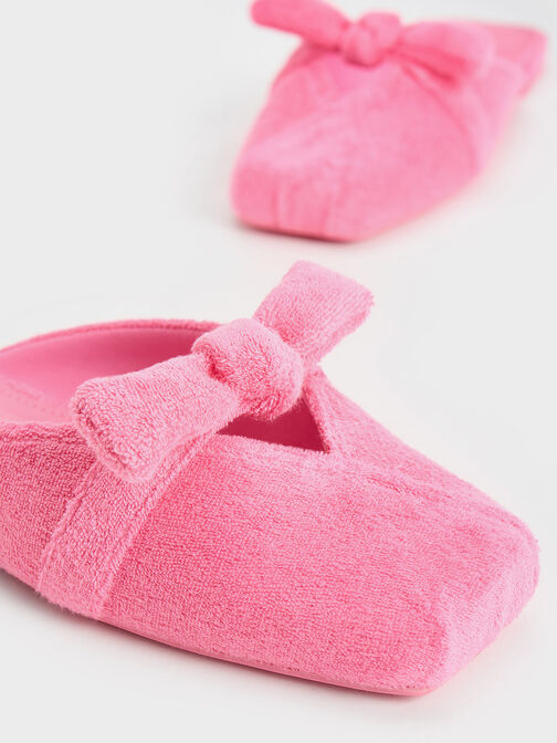 Sepatu Mules Knotted Loey Textured, Pink, hi-res