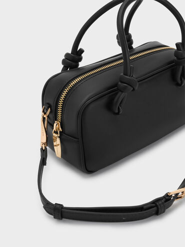 Tas Elongated Knotted-Handle Sammie, Black, hi-res