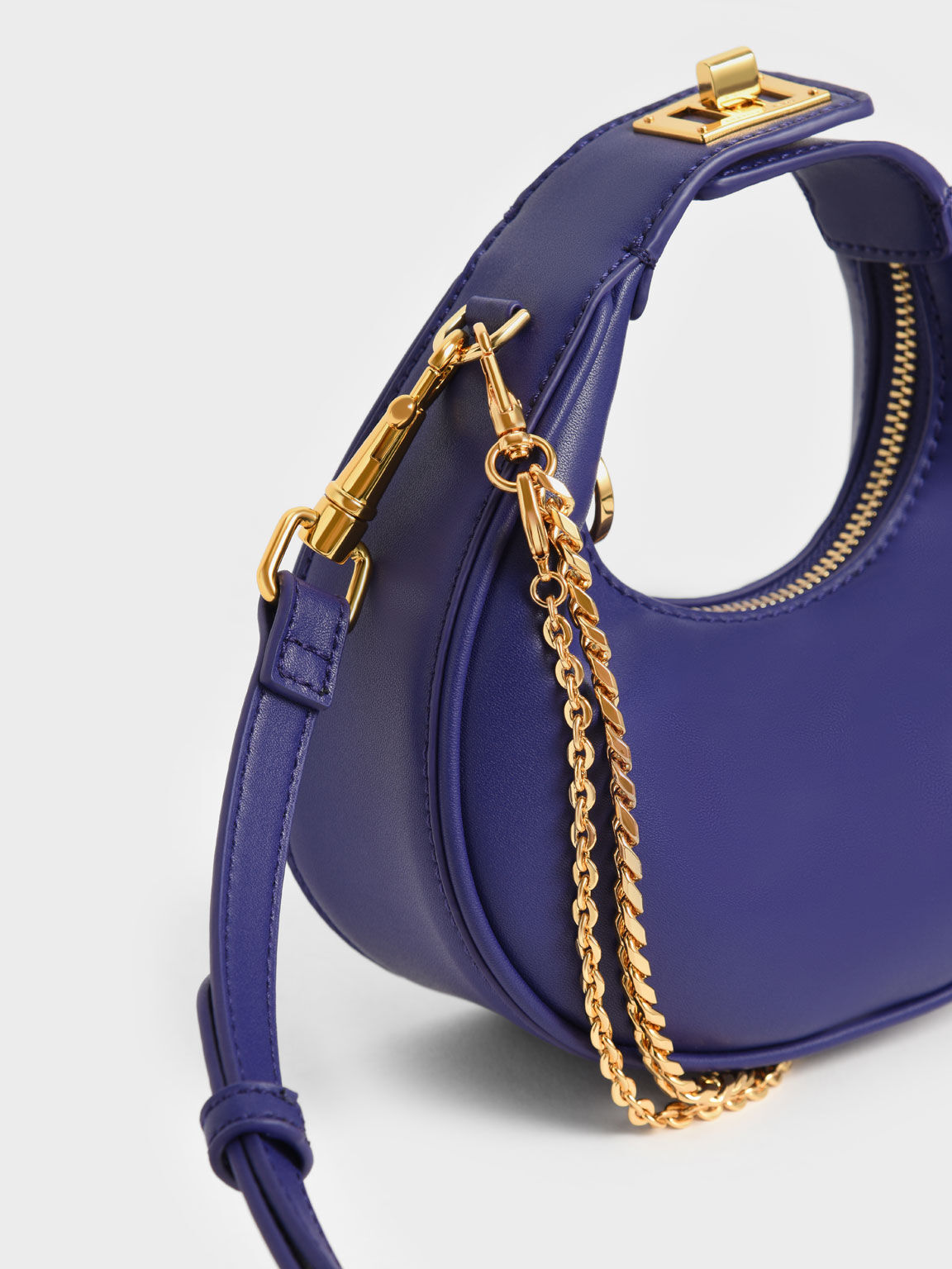 Mini Crescent Hobo Bag, Blue, hi-res