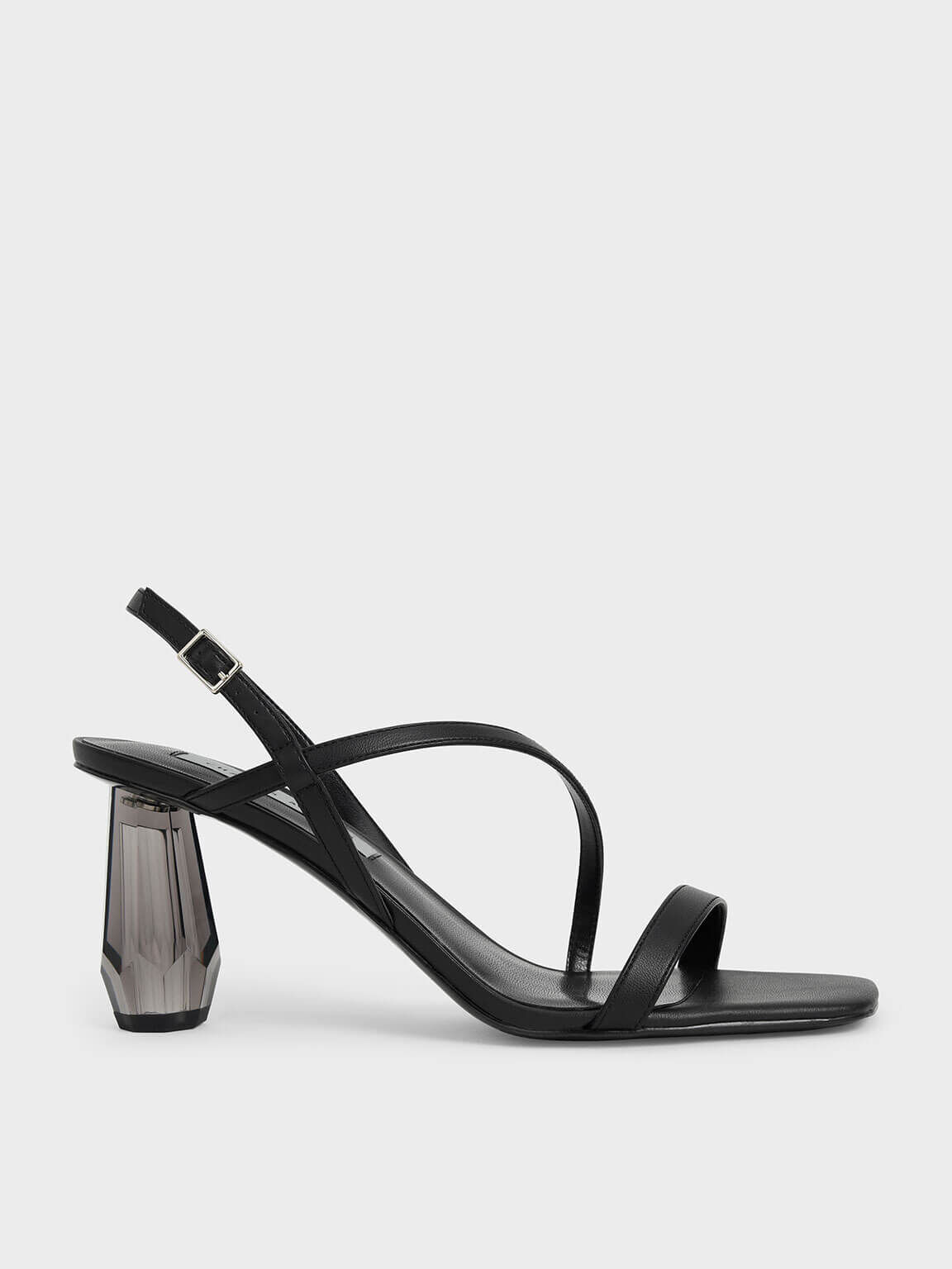 Black Sandal See-Through Sculptural 