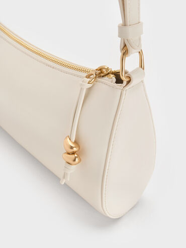 Augustine Sculptural-Detail Shoulder Bag, Cream, hi-res