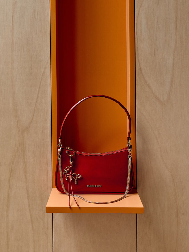 Tas Bahu Horse-Motif Elspeth, Tomato Red, hi-res