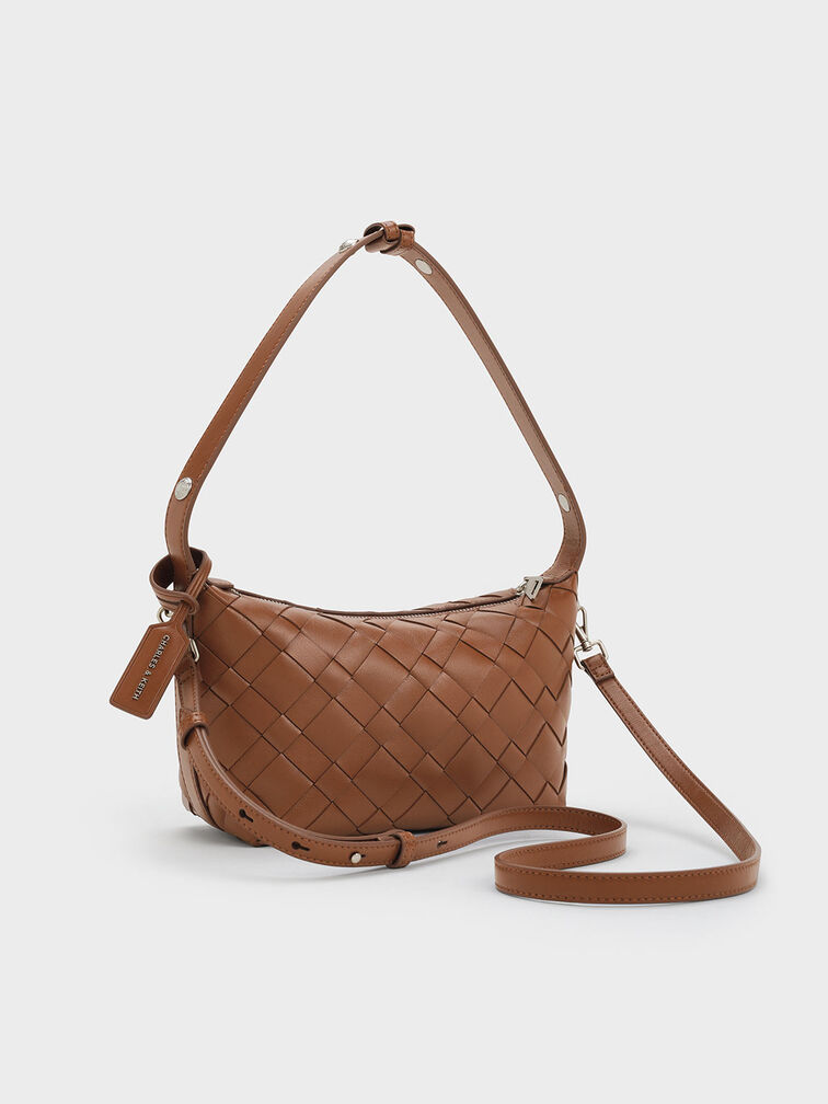 Tas Bahu Woven Ivette, Chocolate, hi-res