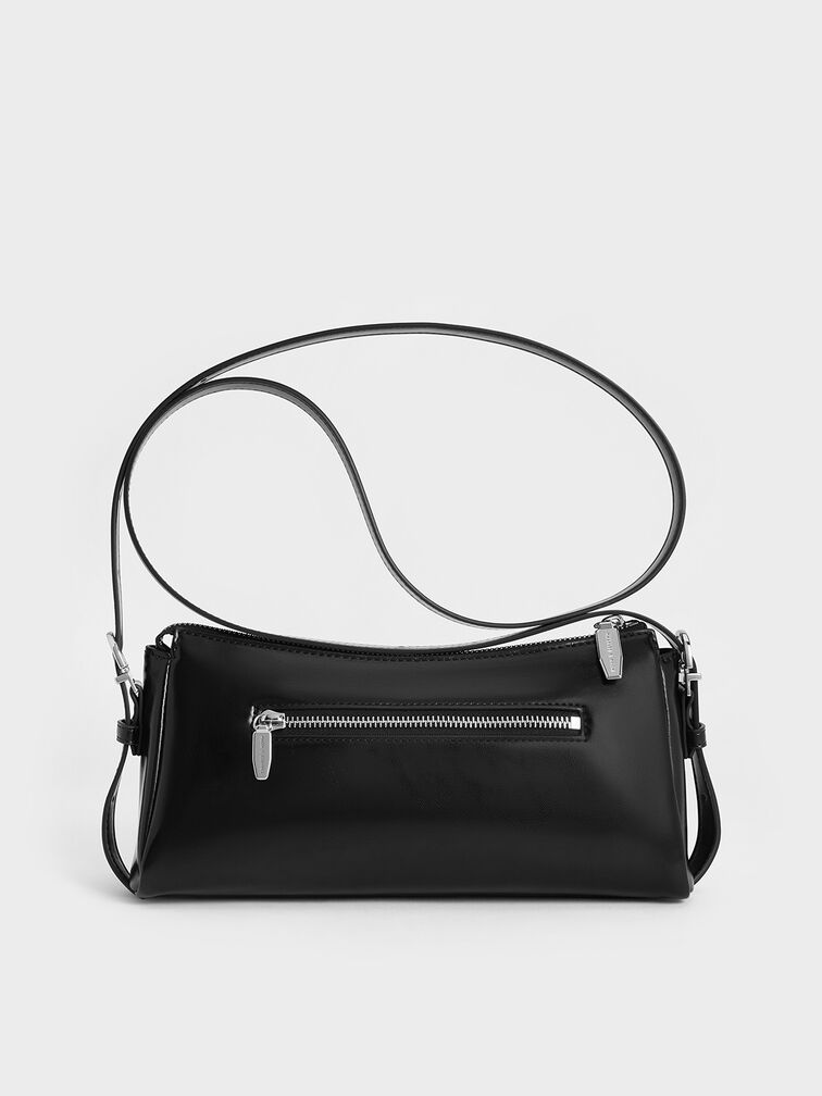 Tas Bahu Chain Front-Pocket Rachel, Noir, hi-res