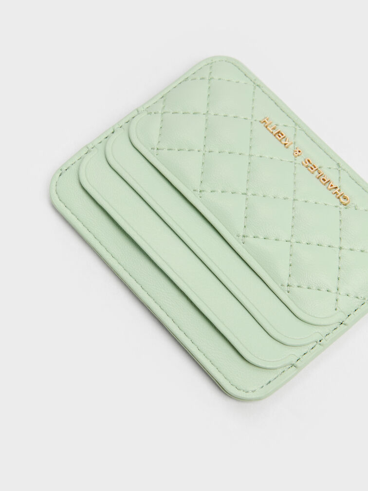 Card Holder Quilted Cleo, Mint Green, hi-res
