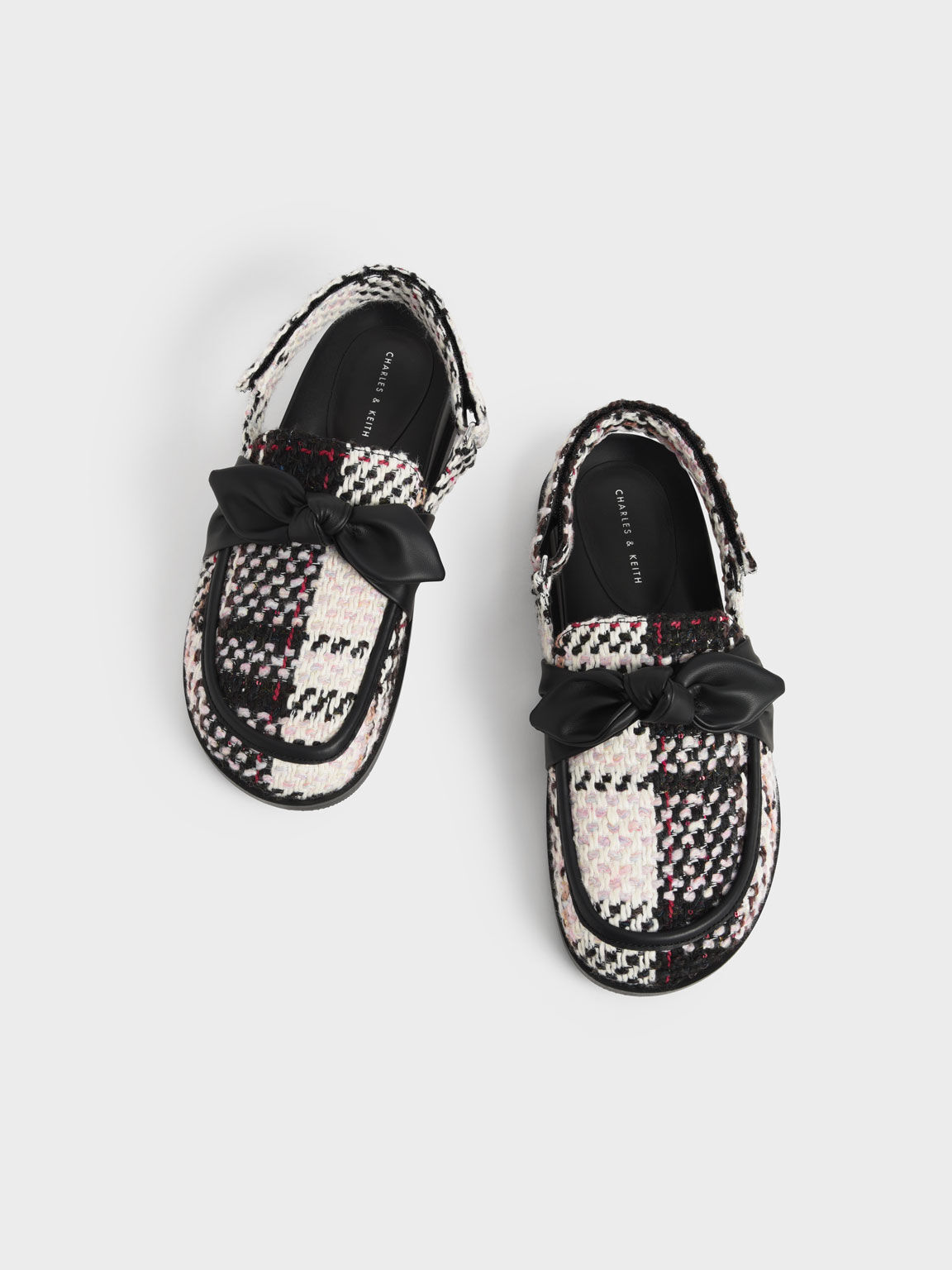 Woven Bow-Tie Slingback Loafers, Multi, hi-res