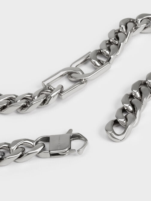Kalung Choker Chain-Link Gabine, Silver, hi-res