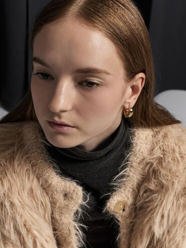 Anting Huggie Annalise, Gold, hi-res