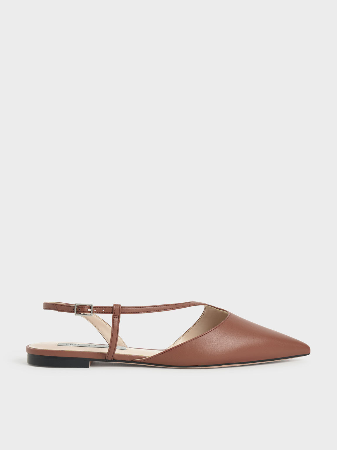 Brown Sepatu Pointed Toe Asymmetric 
