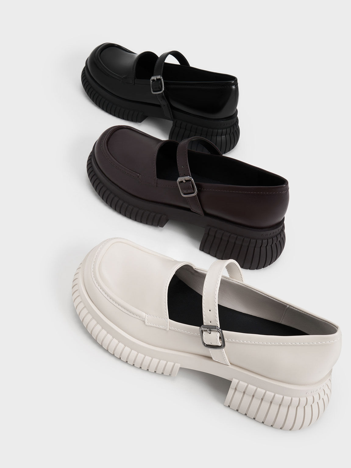 Sepatu Loafers Buckled Mary Jane, Chalk, hi-res