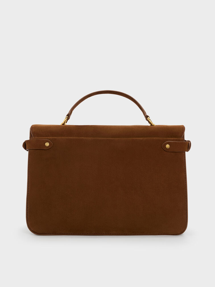 Chance Turn-Lock Top-Handle Bag, Pecan Brown, hi-res