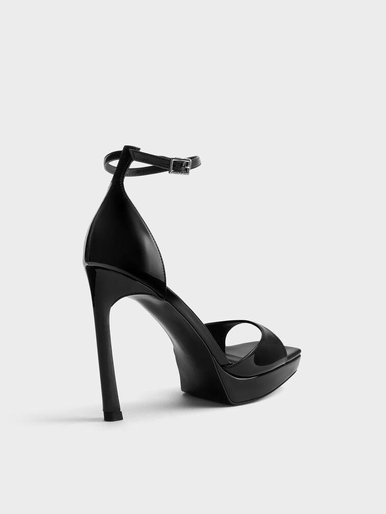 Sandal Heeled Platform Patent, Black Patent, hi-res