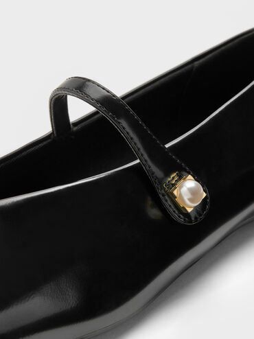 Sepatu Flats Mary Jane Pearl Marie, Black Box, hi-res