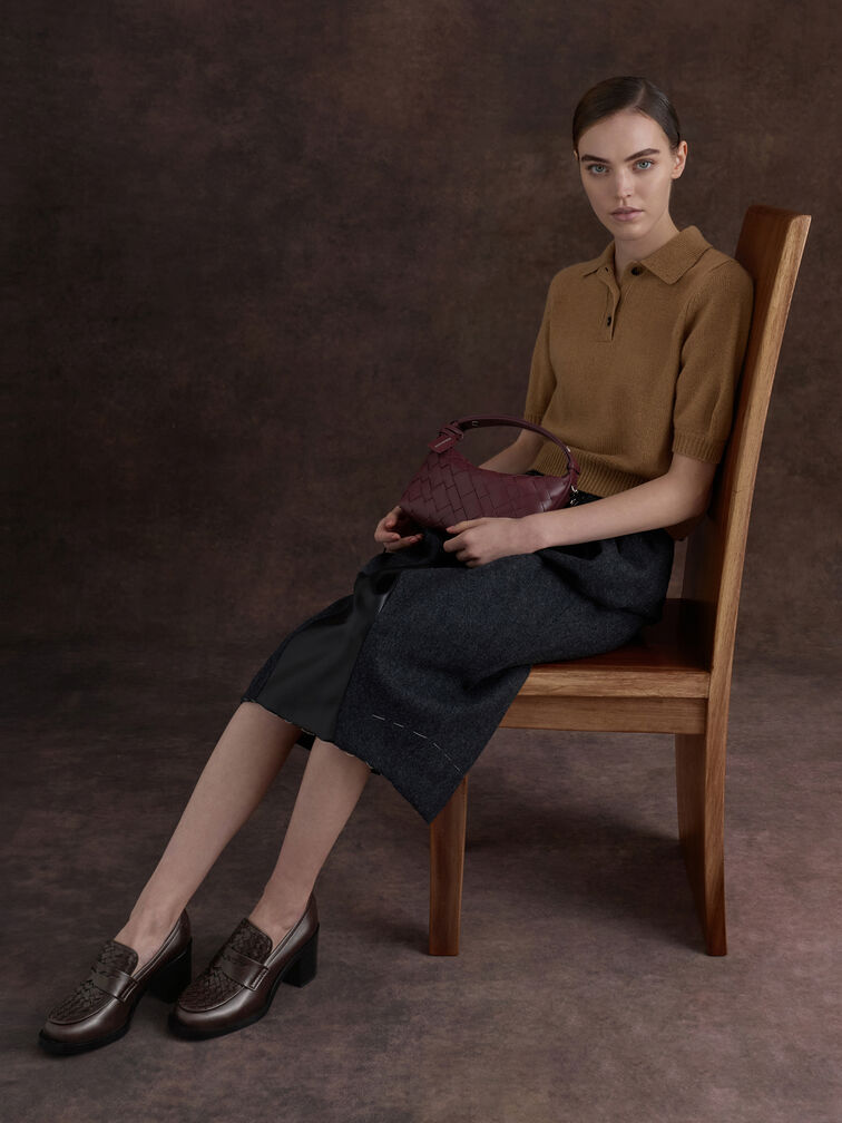 Tas Bahu Woven Ivette, Wineberry Red, hi-res