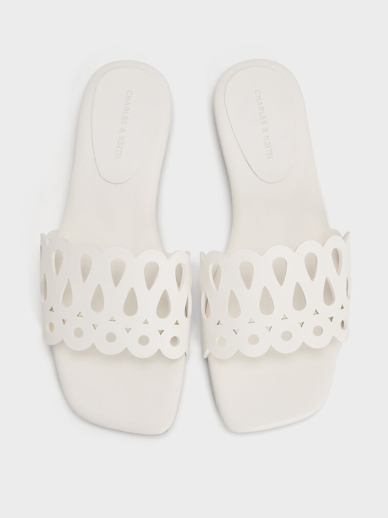 Sandal Slide Cut-Out, White, hi-res