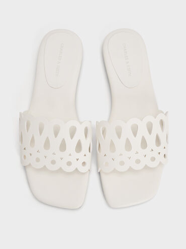 Sandal Slide Cut-Out, White, hi-res