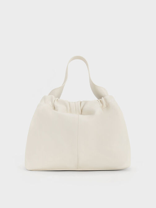 Tas Chain-Handle Ally Ruched Slouchy, Cream, hi-res