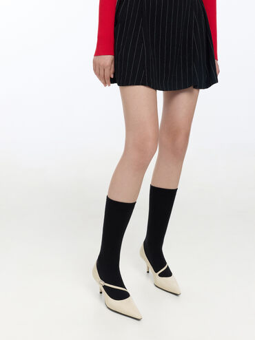 Sepatu Pumps Asymmetric-Strap Patent, Chalk, hi-res