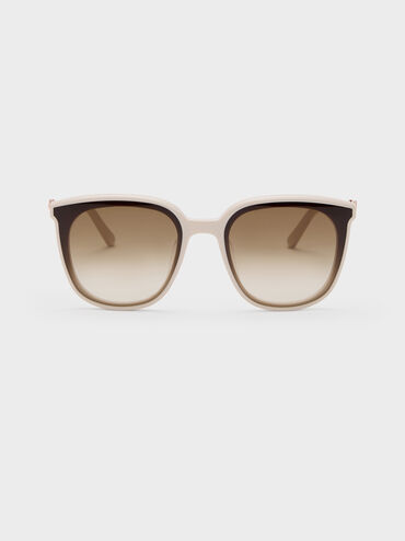 Kacamata Square Bow Paige, Oat, hi-res