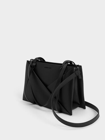 Tote Bag Midori Geometric, Noir, hi-res