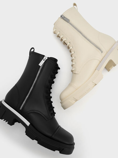 Sepatu Boots Lace-Up Dakota, Black, hi-res