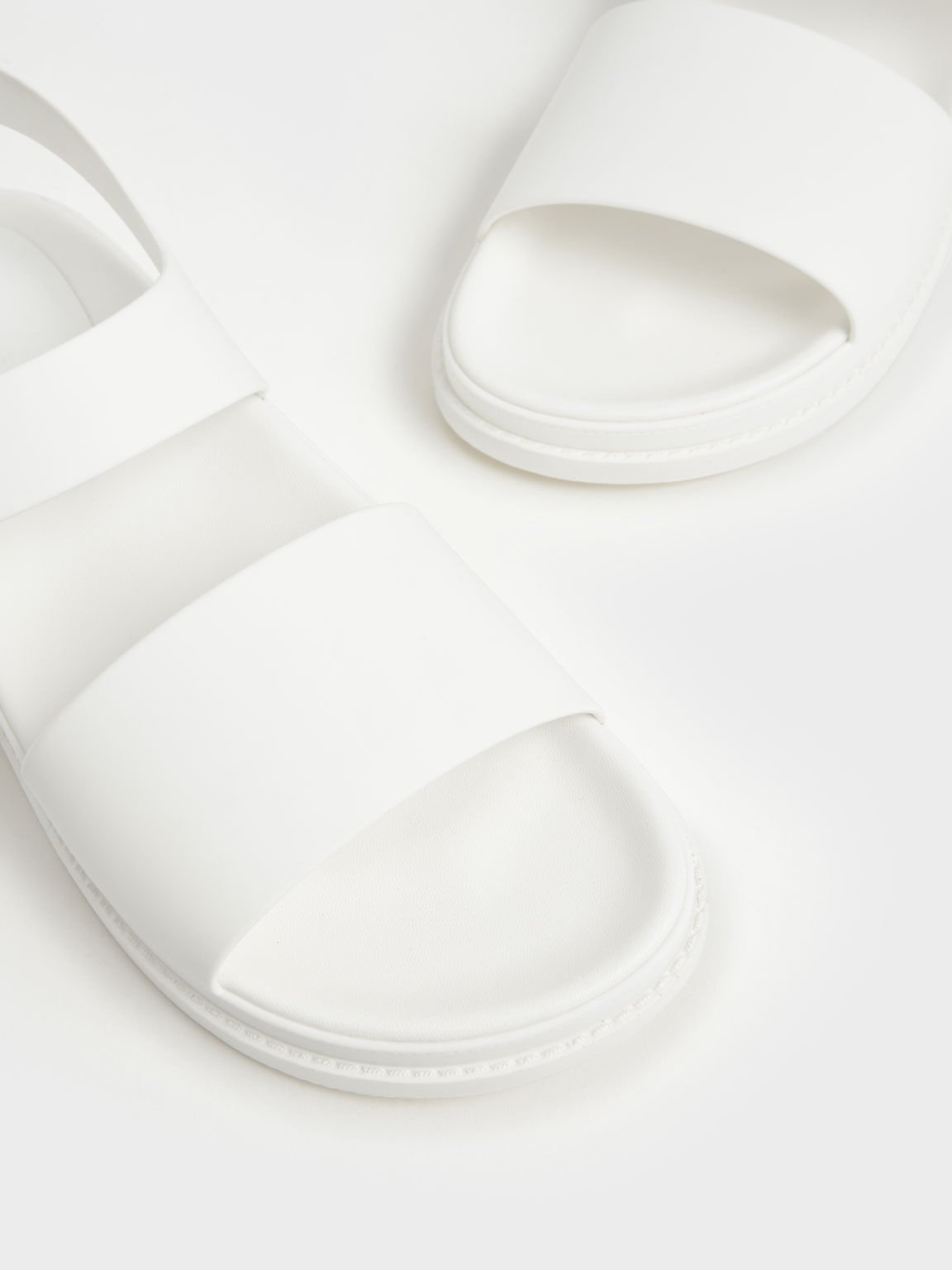 Sandal Flatform Buckle Strap, White, hi-res