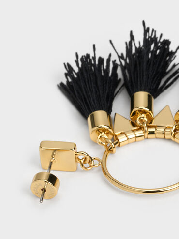 Anting Tassel Drop Orelia, Black, hi-res