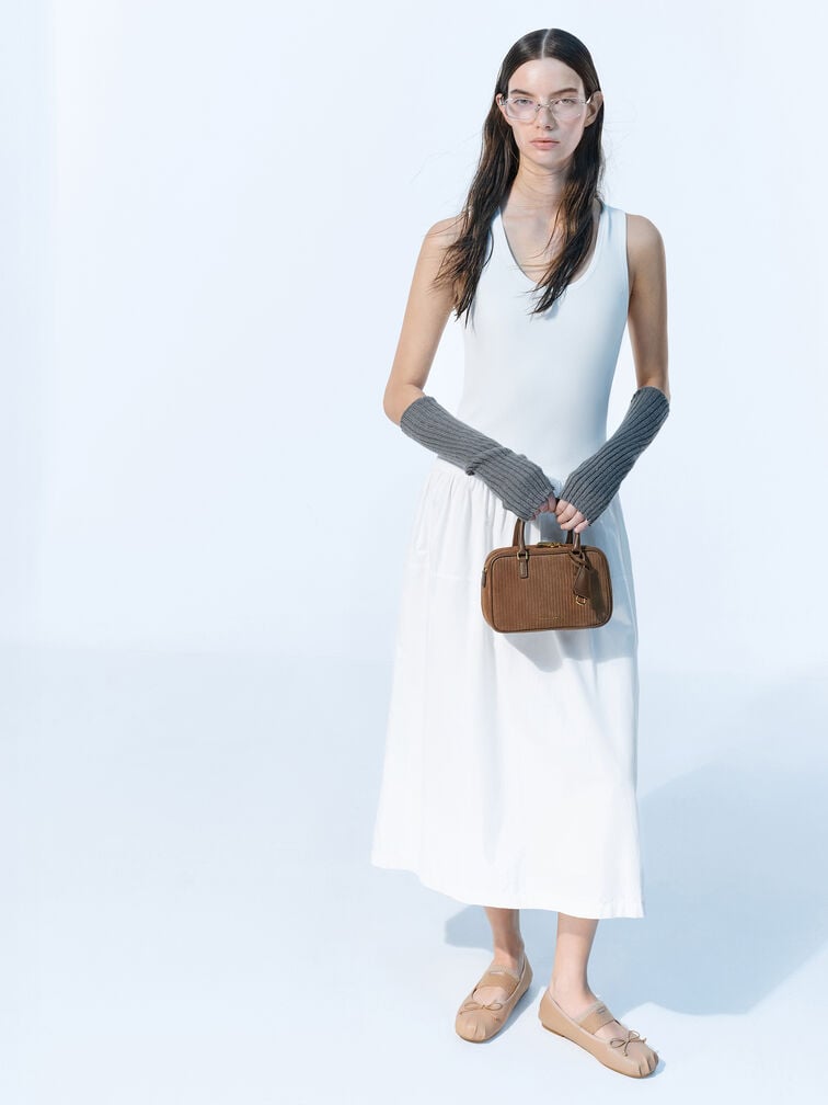 Tas Bowling Corduroy Sianna Mini, Mocha Brown, hi-res