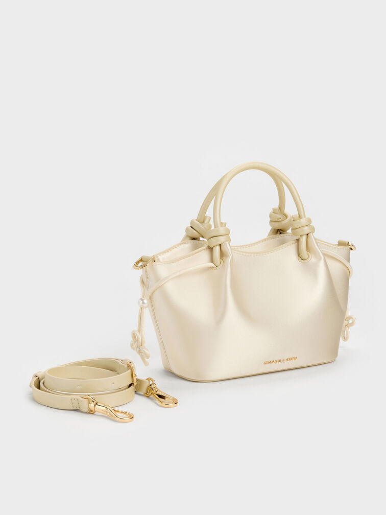 Tas Tote Knotted-Handle Pearl-Butterfly Sammie, Butter, hi-res