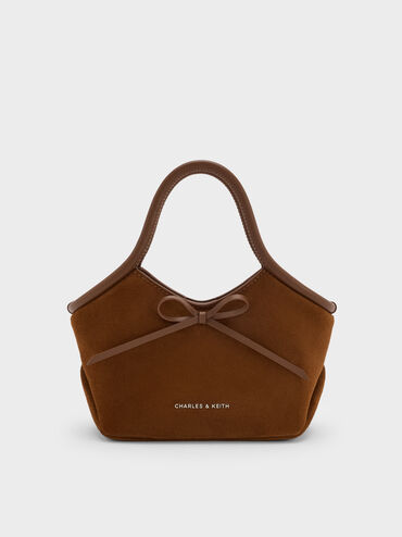 Tas Top Handle Tubular Bow Hazel, Pecan Brown, hi-res
