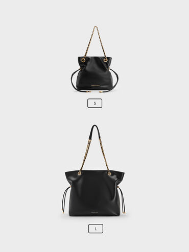 Tas Tote Double-Handle Braided-Strap Arya, Black, hi-res