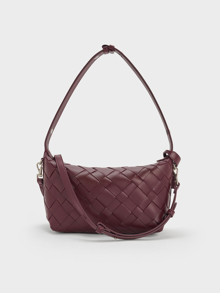Tas Bahu Woven Ivette, Wineberry Red, hi-res