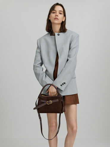 Tas Top Handle Victoria Belted, Espresso Brown, hi-res