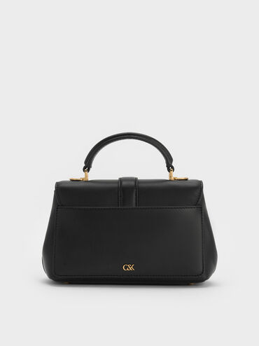 Tas Top Handle Gabine Leather, Black, hi-res