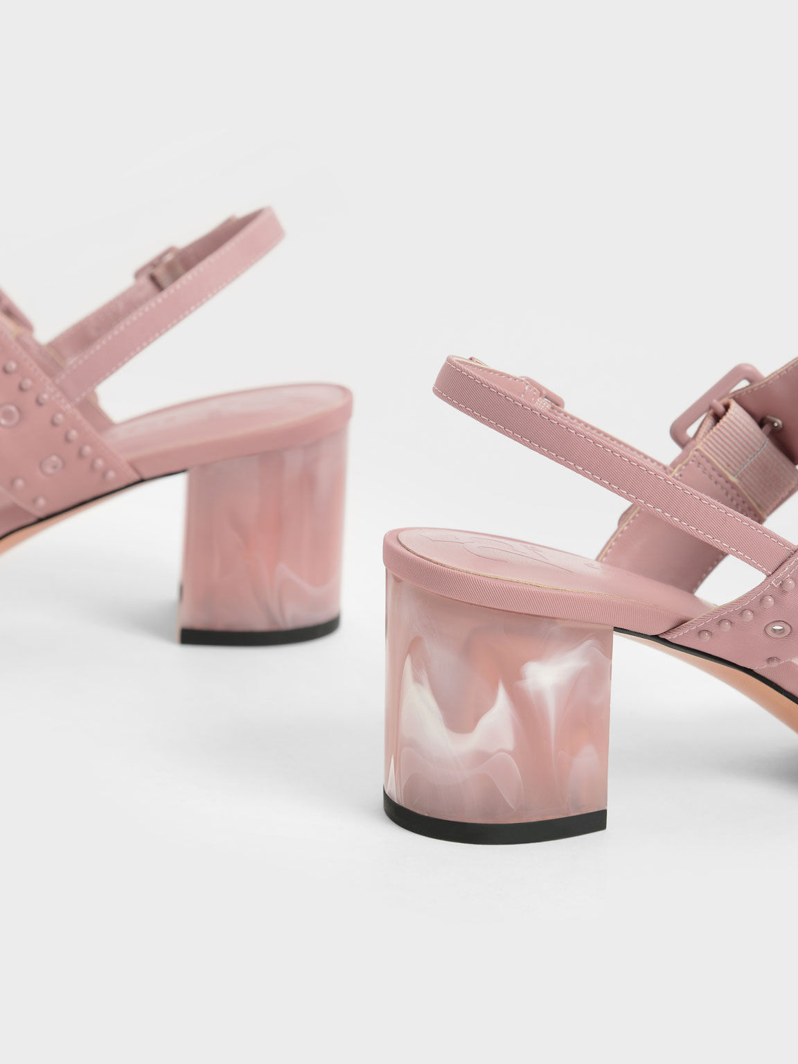 The Anniversary Series: Sepatu Slingback Pumps Sepphe Recycled Nylon Grommet, Pink, hi-res