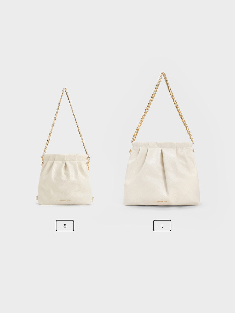 Duo Chain-Handle Two-Way Backpack, Cream, hi-res