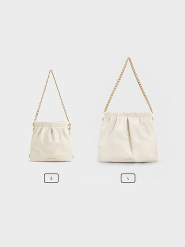 Duo Chain-Handle Two-Way Backpack, Cream, hi-res