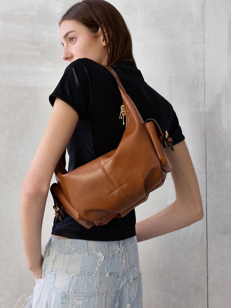Tas Hobo Side-Pocket Bessie, Distressed Tan, hi-res