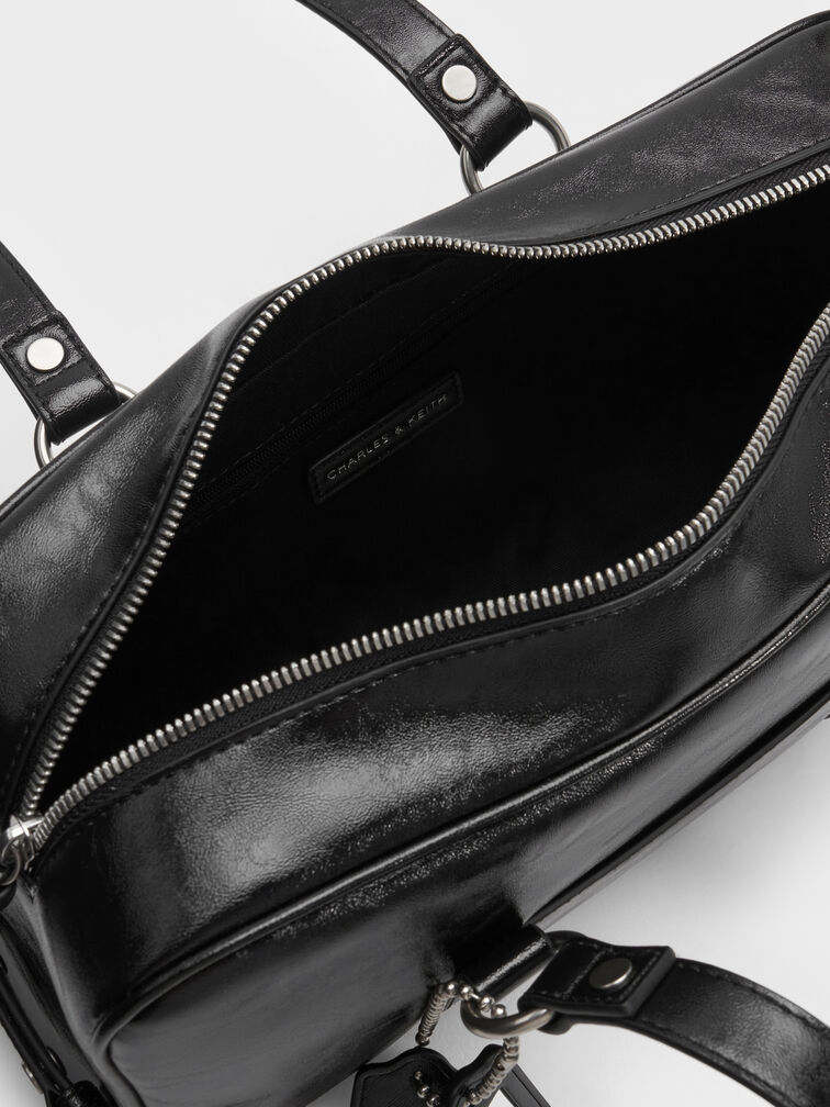 Tas Bahu Studded Tatiana, Noir, hi-res