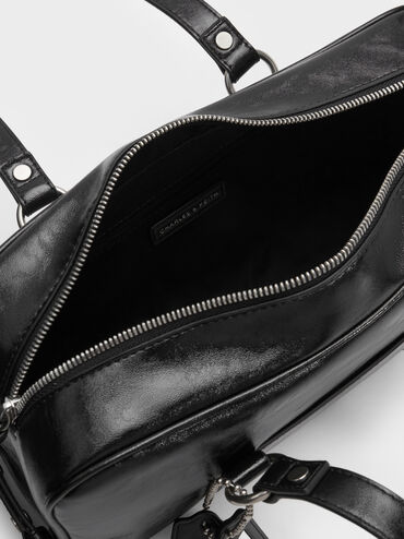 Tas Bahu Studded Tatiana, Noir, hi-res