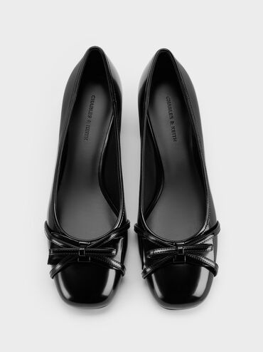 Sepatu Pumps Bettina Double-Bow, Black Box, hi-res