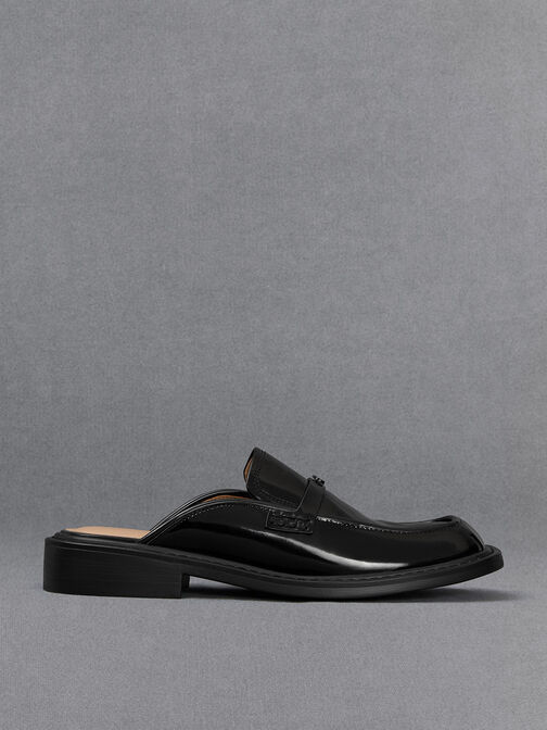 Sepatu Loafer Mules Tahlia Leather, Black Box, hi-res