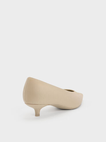Emelia Faux Suede Kitten Heels, Beige, hi-res